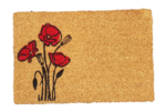 Deurmat met klaproos YVAN - Kokosmat - 40 x 60 cm