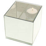 Infinity theelichthouder CASPAR - Zwart - Hout / Glas - 9 x 9 x 9 cm