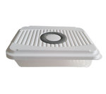 Koelkast vleeswaren opbergdoos MARC - Transparant / Wit - Kunststof - 19.5 x 14 x 5 cm - Maat S