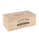 Tissuebox met tekst JELMER - Bruin / Zwart - Hout - 25 x 14 x 9 cm