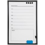 Memobord/Whiteboard JOHAN - Weekplanner - Zwart - 40 x 60 cm