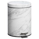Pedaalemmer met kunststof binnenemmer WENDY - Marmer - Rond - 5L - h 28 cm