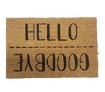 Deurmat met tekst MARGOT - ' Hello / Goodbye ' - Kokosmat - 60 x 40 cm