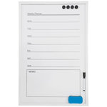Memobord/Whiteboard JOHAN - Weekplanner - Wit - 40 x 60 cm