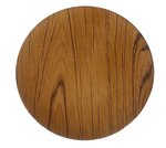 Decoratie bord met hout motief GERRIT - Lichtbruin / Zwart - Kunststof - Ø 32.5 cm -1