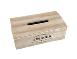 Tissuebox met tekst HERMEN - Bruin / Zwart - Hout - 25 x 14 x 9 cm