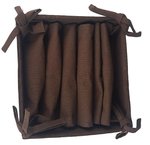 Broodmand met 6 servetten IMCO - Donkerbruin - Katoen / Polyester - 21 x 21 x 7 cm -2