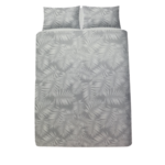 Dekbedovertrek GINA - Grijs / Wit - Tweepersoons - 200 x 200 cm + 2 kussensloop 60 x 70 cm