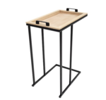 Tafel KAI - Bruin / Zwart - Hout / Metaal - l28 x b40 x h59,7 cm - Bijzettafel - Sidetable