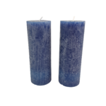 Kaarsen groot BAILEY - Blauw - Set van 2 - 19 cm Kaarsen groot BAILEY - Blauw - Set van 2 - 19 cm