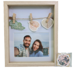  Fotolijst SUZANNE met 3 knijpers - Verticaal - Bruin - Hout / Glas - 10 x 15 cm