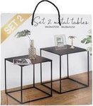 Set van 2 Bijzettafeltjes JUNIOR - Zwart - Metaal - 34 x 34 x 37 cm / 38 x 38 x 41 cm