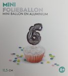 Folieballon / Cijferballon - Zilver - Getal 6 - 11,5 cm Folieballon / Cijferballon - Zilver - Getal 6 - 11,5 cm