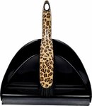 Stoffer en Blik - Panterprint - Zwart / Bruin - Kunststof - 25 x 32 cm