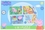 Peppa Pig 4 in 1 puzzel - Multicolor - Karton - 19 x 29 cm - 3+