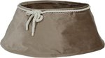 Luxe Velvet Kerstboomrok - Taupe / Wit - Zacht Velvet / Fluweel - Kerstboom Mand - Polyester - Ø 40 x 60 x 25 cm cm