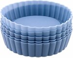 La Cucina Mini taartvormpjes non stick - Blauw - Silicone - ø 10 x h 2 cm - Set van 5