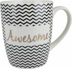 Beker / Mok met tekst "AWESOME" - Zwart / Wit - Keramiek