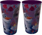 Frozen - 2 Bekers - Serviesset - Kinderservies - Kunststof - Paars