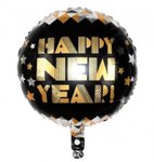Folieballon "Happy New Year!" ballon - Goud / Zwart - Folie - Ca. 33 cm - New Year - Nieuw jaar - 2022 - Feestdag Folieballon "Happy New Year!" ballon - Goud / Zwart - Folie - Ca. 33 cm - New Year - Nieuw jaar - 2022 - Feestdag