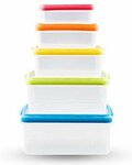 Freezybox vershoudbakjes - Multicolor / Transparant - Kunststof - 0,25 l / 0,50 l / 0,90 l / 1,70 l / 2,40 l - Set van 5 - Verh Freezybox vershoudbakjes - Multicolor / Transparant - Kunststof - 0,25 l / 0,50 l / 0,90 l / 1,70 l / 2,40 l - Set van 5 - Verh