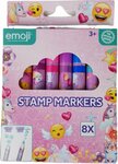 Emoji Stempelstiften stiften - Roze / Multicolor - Kunststof - Set van 8 - Kleuren - Tekenen - Knutselen - Stiften - Creatief - Emoji Stempelstiften stiften - Roze / Multicolor - Kunststof - Set van 8 - Kleuren - Tekenen - Knutselen - Stiften - Creatief -