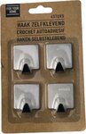 Zelfklevende haakjes - Zilver - Metaal - Ca. 4 x 4 cm - Set van 4