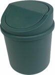 Prullenbakje met deksel CALLUM - Donkergroen - Kunststof - 12 x 12 x 16 cm - Prullenbak - Tafelprullenbakje - Afvalbak - Afvalb