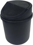Prullenbakje met deksel CALLUM - Zwart - Kunststof - 12 x 12 x 16 cm - Prullenbak - Tafelprullenbakje - Afvalbak - Afvalbakje -