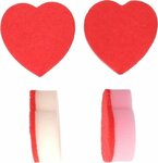 Hartvorm schuursponzen - Hart - Rood / Wit - Spons - 9 x 8 x 3 cm - Set van 4 - Valentijnsdag - Liefde - Cadeau - Vrouw
