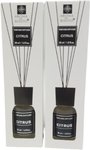 Geurstokjes Citrus geur set AIDAN - Zwart - Glas / Kunststof - Set van 2 - Geurstokjes - Cadeau