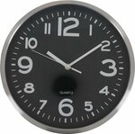 Klok - Zwart - Kunststof / Metaal - Rond - Ø29cm Klok - Zwart - Kunststof / Metaal - Rond - Ø29cm