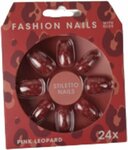Fashion Nails nep nagels ''Pink Leopard'' - Rood - Kunststof - Set van 24 Fashion Nails nep nagels ''Pink Leopard'' - Rood - Kunststof - Set van 24