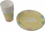 Paas bordjes / bekers met tekst "Vrolijk Pasen" - Geel - Karton - ⌀ 23 cm - 8 Borden / 8 Bekers - Pasen - 