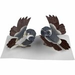 Decoratie vogeltjes op knijper grijze versie - Grijs / Zwart - Kunststof / Metaal - 7 cm - Set van 2 - Decoratie - DIY - Knutse