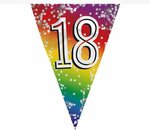 Feest vlaggenlijn ' 18' - 6 meter - 15 vlaggen - Multicolor - Verjaardag - Feest - Feestdagen