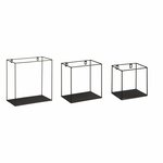 Wandrek LEEN - Zwart - Metaal - 30 x 15 x 30 cm - Set van 3