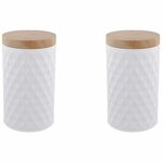 Opbergblik met patroon JENS - Wit - Maat M - Set van 2 