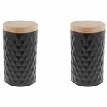 Opbergblik met patroon JENS - Zwart - Maat M - Set van 2