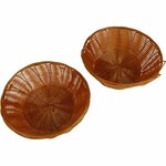 Broodmand gewoven motief NATHANAEL - Donkergeel - Kunststof - ø 20 / 13,5 x 7 cm - 2 Stuks - Brood - Mand - Mandje -