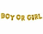 Folieballon ' Boy or Girl ' - Goud - Folie / Kunststof - 9 x 36 cm - Ballonnen - Ballon - Feest - Jongen / Meisje Folieballon ' Boy or Girl ' - Goud - Folie / Kunststof - 9 x 36 cm - Ballonnen - Ballon - Feest - Jongen / Meisje