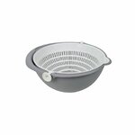 2 in 1 Vergiet/Slakom - Turquoise - 27 x 29 x 14 cm  - Zeef Vergiet met Kom - Keukengerei Bakken - Kunststof 