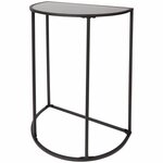 Luxe Bijzettafel - Zwart - Metaal - Ø 46 x h 52 cm - Rond - industrieel