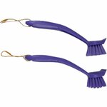 Afwasborstel met panterprint - Paars / Lichtbruin - Kunststof - l 23 cm - Set van 2 - Afwassen - Borstel - Schoonmaak - Vaatwas