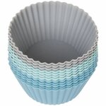 Siliconen Muffin & Cupcake bakvormpjes - Grijs / Turquoise / Blauw - set van 12 hartvormpjes - cake - taart 