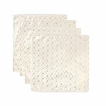 Luxe velvet servetten NOELLA - Wit / Goud - 100% Polyester - 40 x 40 - 4 stuks - Classy - Luxe servetten - Hotel kwaliteit 