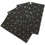 Luxe velvet bestekhouders - Zwart / Zilver - Polyester - 4 stuks - Rechthoek - Hotel kwaliteit 