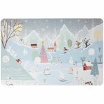 Placemat met Schaatsende ijsberen - Wit / Multicolor - Polypropyleen - 43 x 28 cm - Set van 4 - Eten - Merry christmas - Ijsber