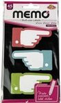 Memo stickers met duim vorm - Groen / Blauw / rood - 150 x 100 mm
