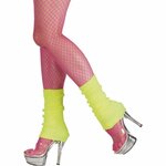 Beenwarmers CLAUDIA - Neon geel - 100% acryl - One size - 1 paar - Carnaval - Feest - Jaren 60 - Legwarmers - Jambières 